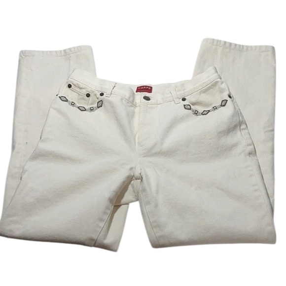 Chaps Straight Leg Jeans with Beaded Detail - Picture 9 of 12